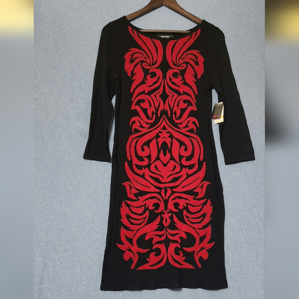 Nine West filigree knit midi sweater dress. Size small - Picture 1 of 1
